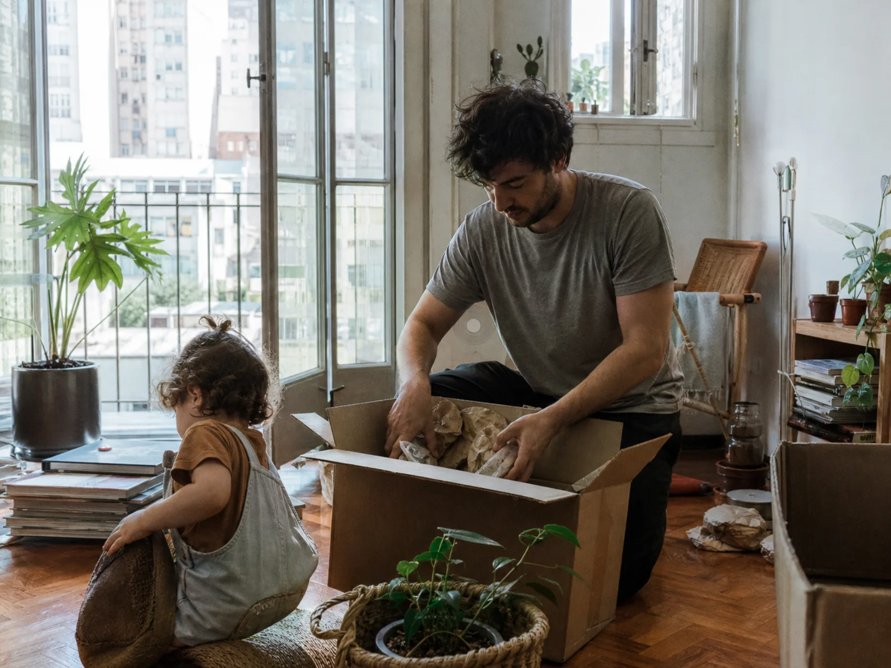 Family settling into a new home in Buenos Aires